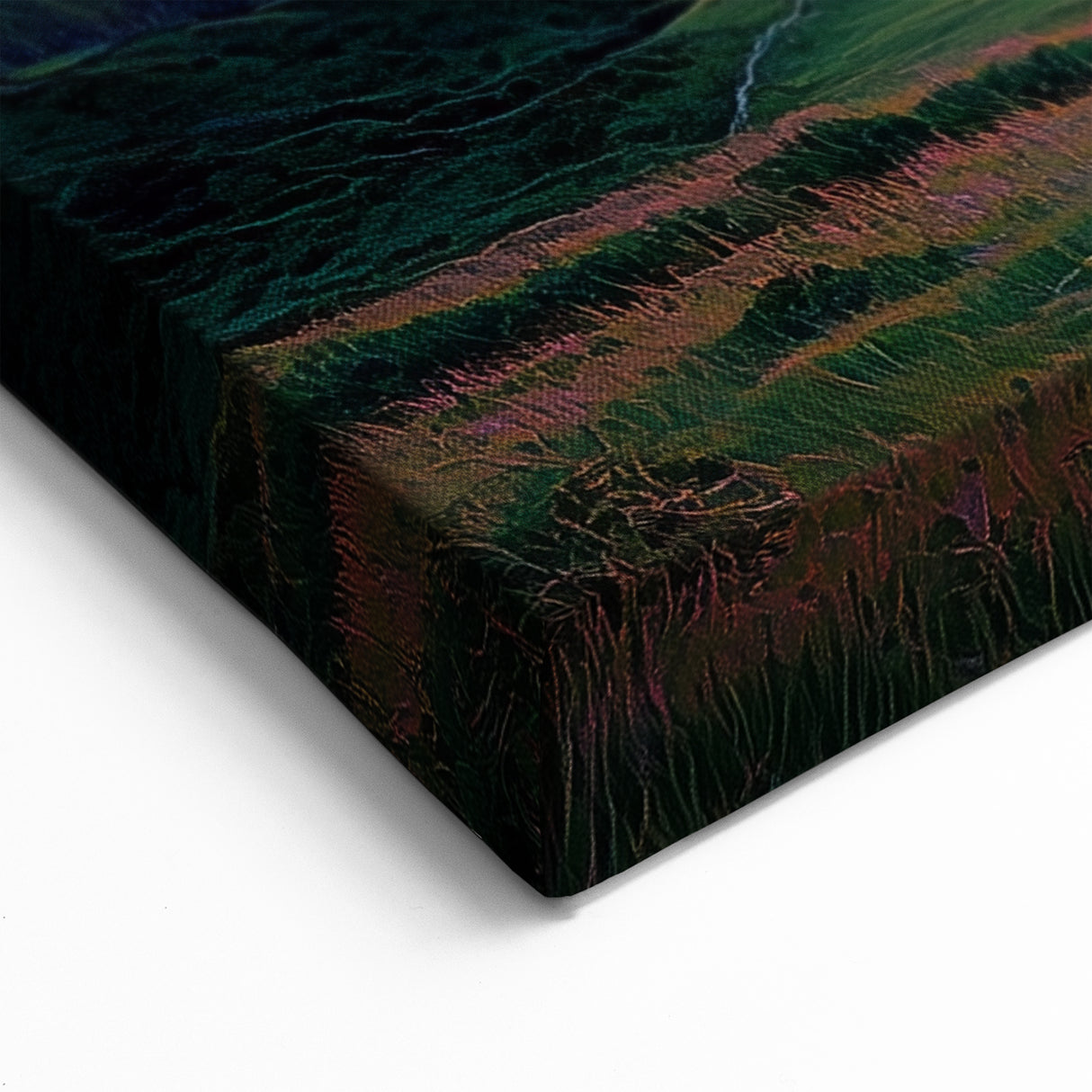 Cliffs Wall Art – Fiery Sunset Over Lush Coastal Cliffs and Ocean