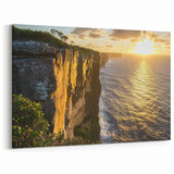 Cliffs Rolled Print with Golden Sunset – Majestic Ocean Landscape Wall Art