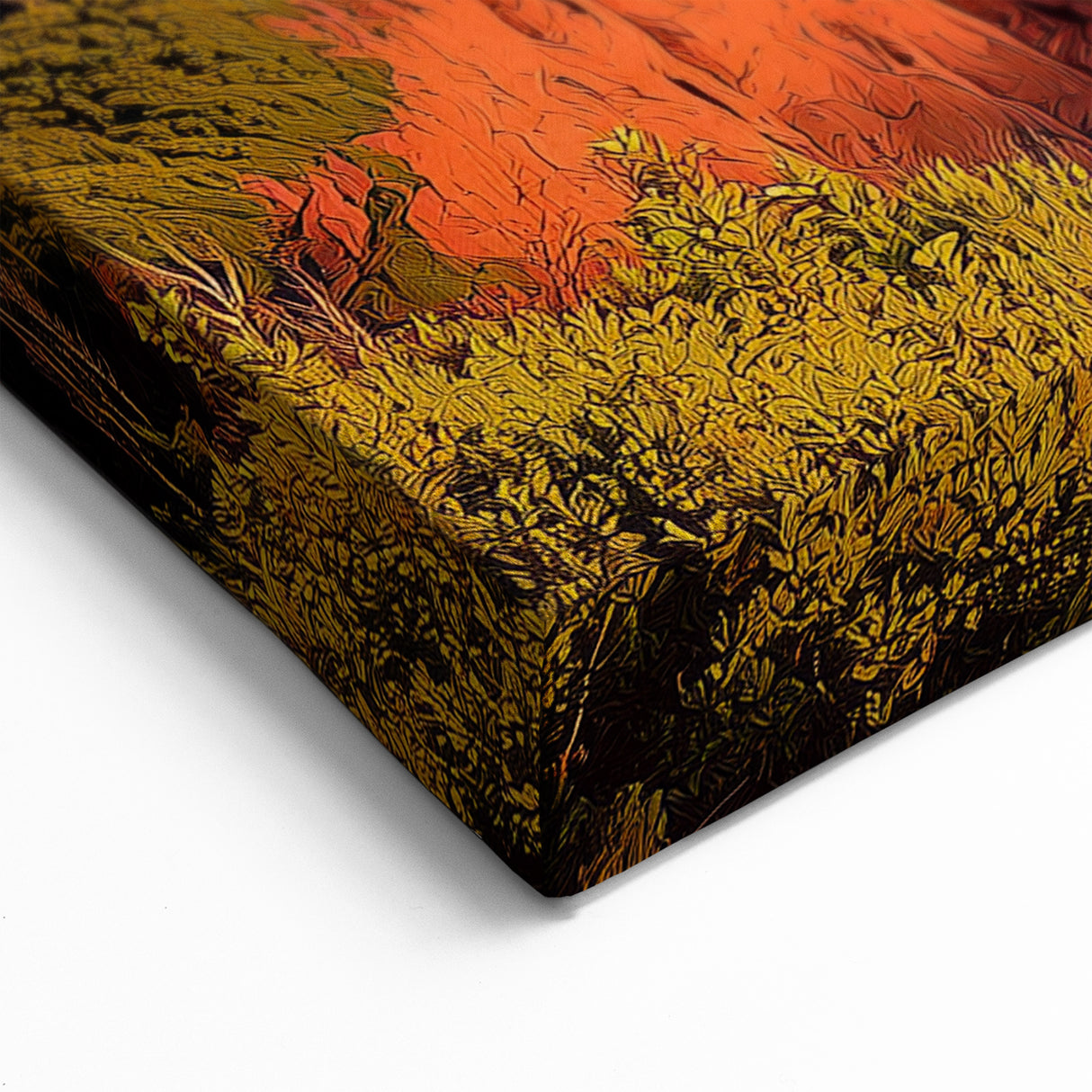 Red Cliffs Canvas Art with Sunset Glow – Vibrant Coastal Landscape