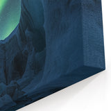 Aurora Glacial Cliffs Canvas Art – Majestic Arctic Night Landscape