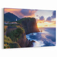 Cliffs Acrylic Glass Art - Sunset Lighthouse Coastal Wall Decor