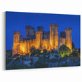 Illuminated Castle Wall Art – Radiant Medieval Fortress Prints