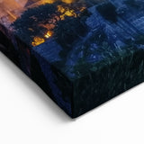 Illuminated Castle Wall Art – Radiant Medieval Fortress Prints
