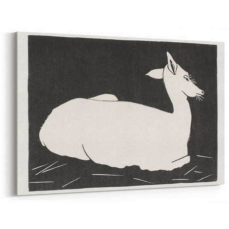 Modern Wall Art – Abstract Black and White Deer Design