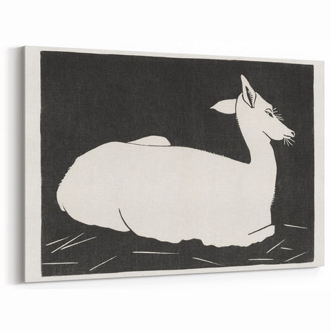 Modern Wall Art – Abstract Black and White Deer Design