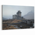 Foggy Castle Wall Art – Serene Medieval Fortress in Misty Landscape