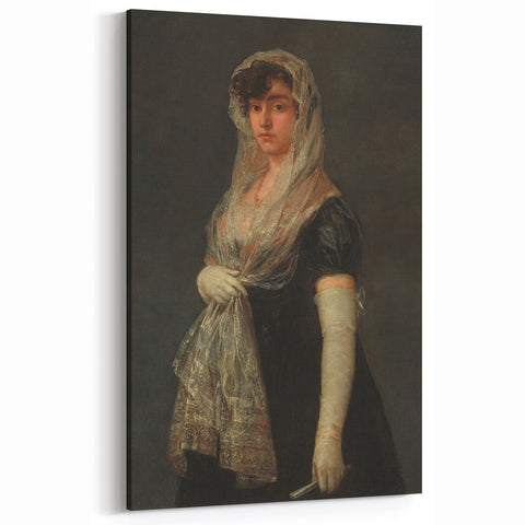 Romanticism Art - Young Lady Wearing a Mantilla by Francisco de Goya