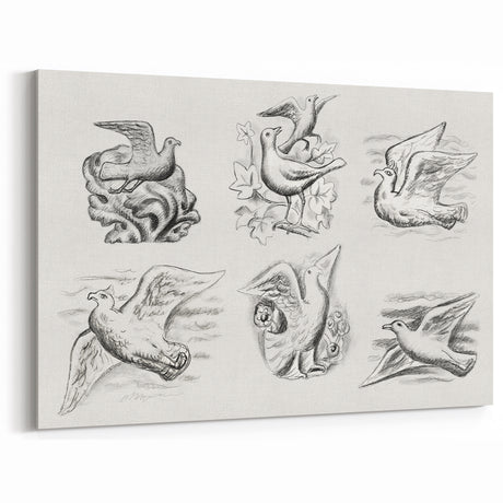 Expressionism Wall Art - Seven Pigeons by Leo Gestel