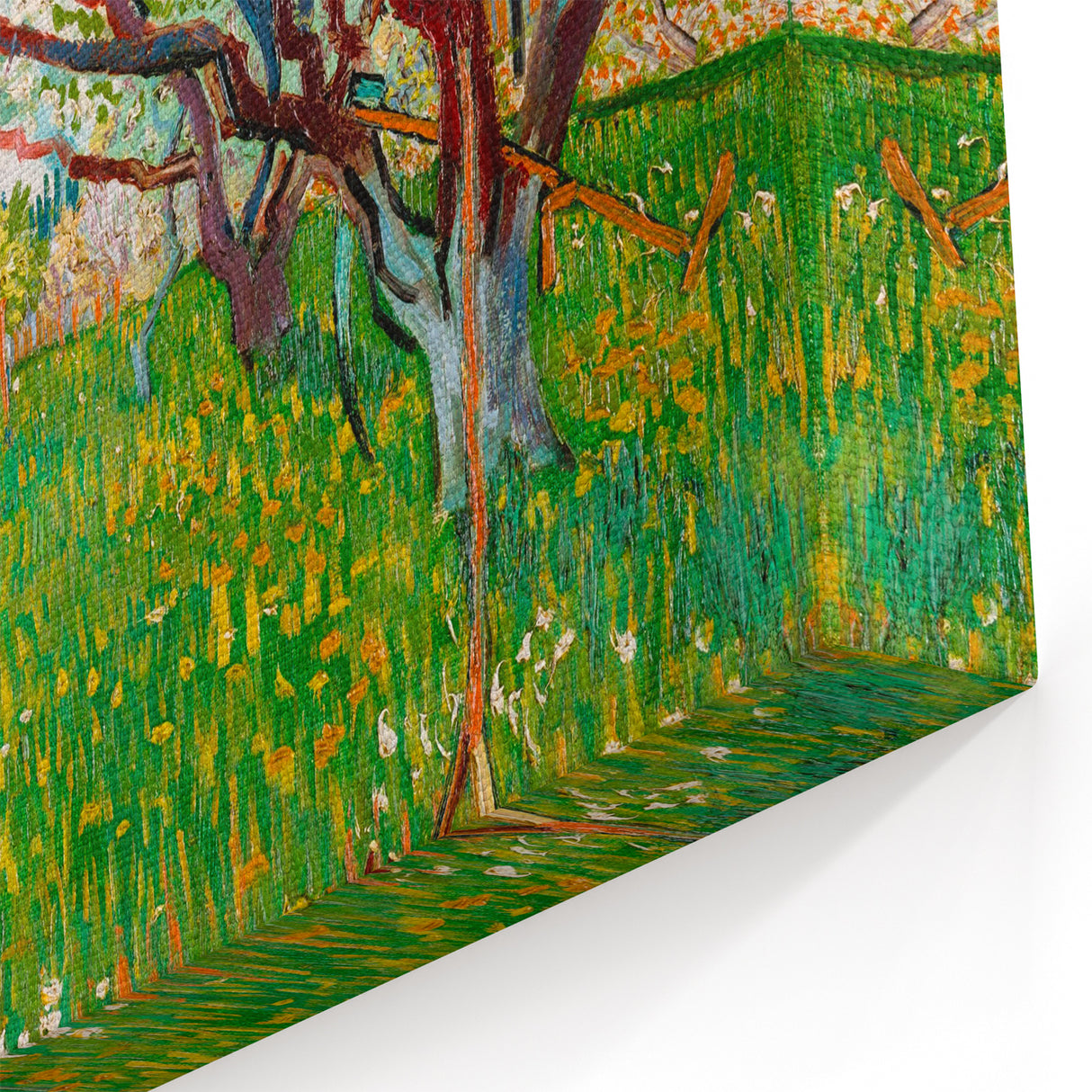 Impressionist Orchard Landscape - Vibrant Springtime Wall Art Print