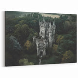 Medieval Castle Art – Enchanting Fortress Hidden in a Forest Landscape