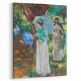 Romanticism Art: Two Girls with Parasols - Vibrant Painting by Sargent