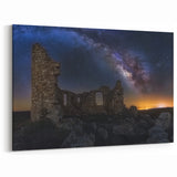 Castle Photography – Ruins Beneath a Starry Night and Milky Way Glow