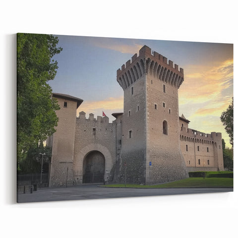 Historic Castle Prints – Stone Fortress at Sunset