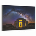 Medieval Castle Art - Illuminated Stone Circle Under Starry Sky