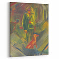 Expressionist Art - Standing Hunter with a Dog by Arnold Peter Weisz-Kubínčan