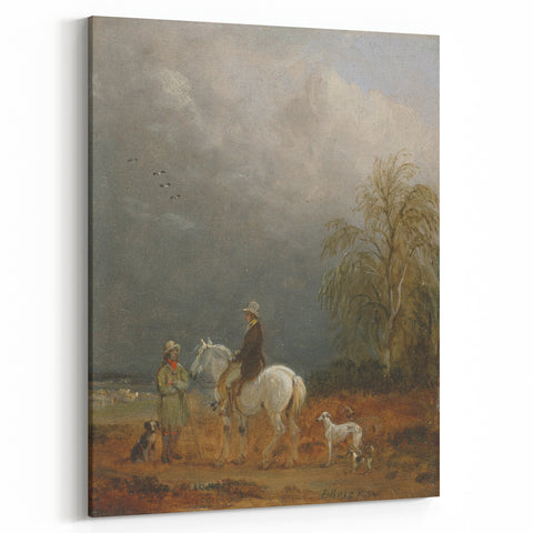 Romanticism Art - A Traveller and a Shepherd in a Landscape