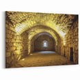 Castle Interior Prints - Illuminated Stone Hallway Historic Artwork