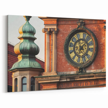 European Castles - Clock Tower and Copper Dome Historic Wall Art