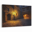 Medieval Castle Prints - Illuminated Courtyard and Archway Scene
