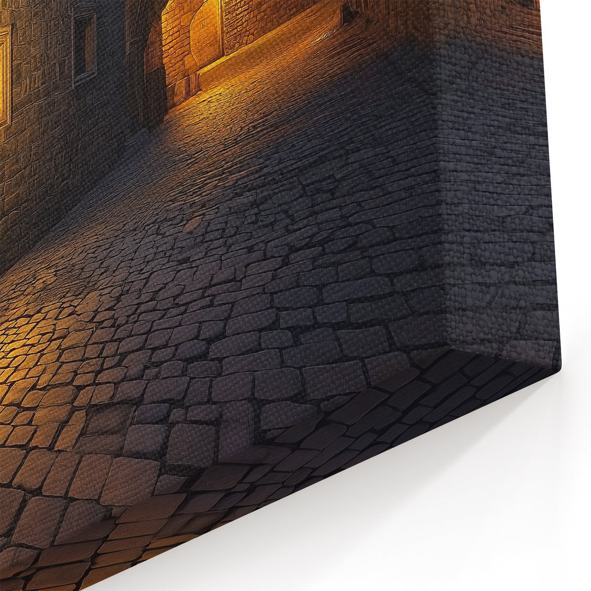 Medieval Castle Prints - Illuminated Courtyard and Archway Scene