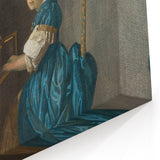 Baroque Art Print - Elegant Rococo Style Portrait of Woman Playing Piano