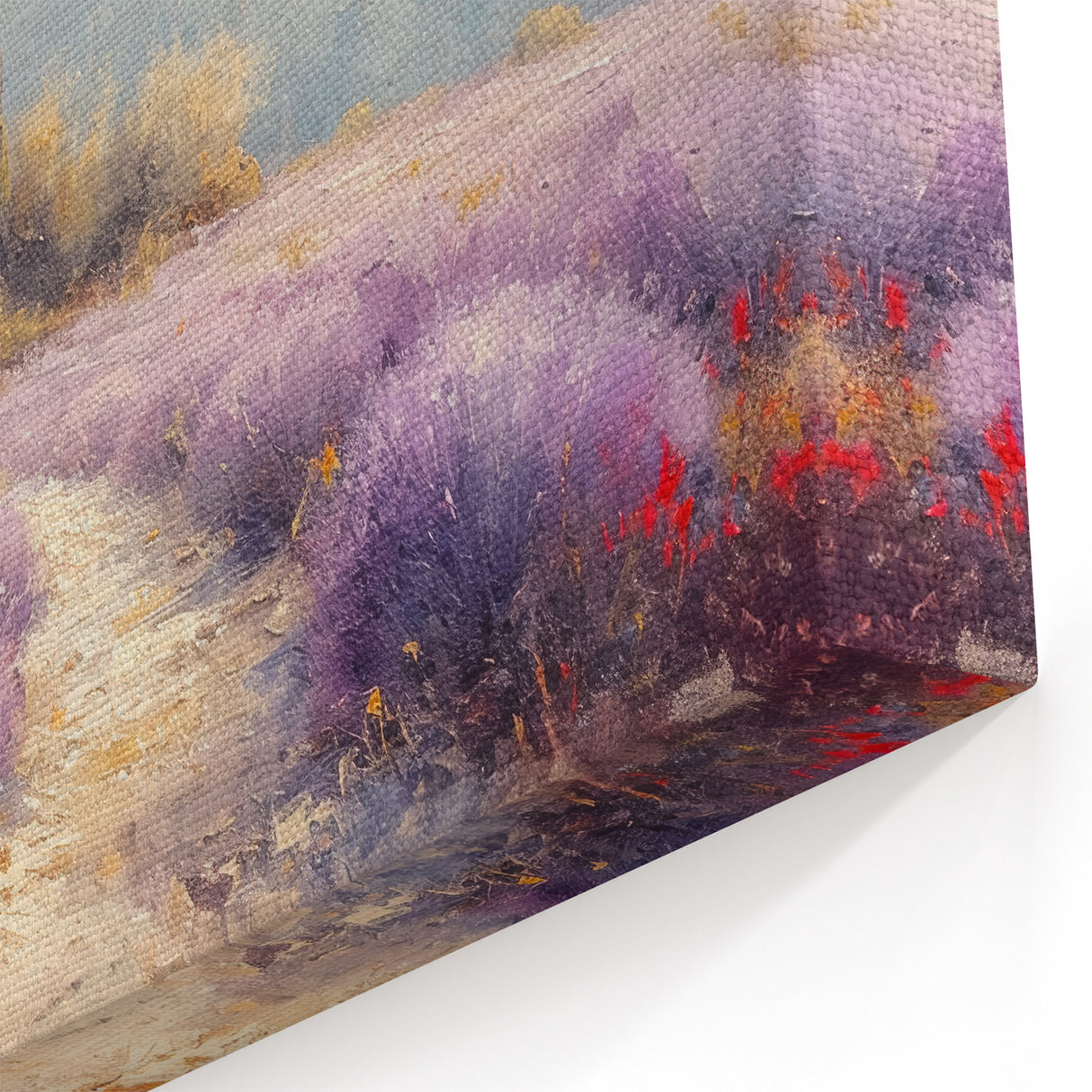 Pastoral Countryside Wall Art - Lavender Fields Rustic Landscape