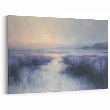 Peaceful Countryside Wall Art - Misty Waterway Scenic Landscape