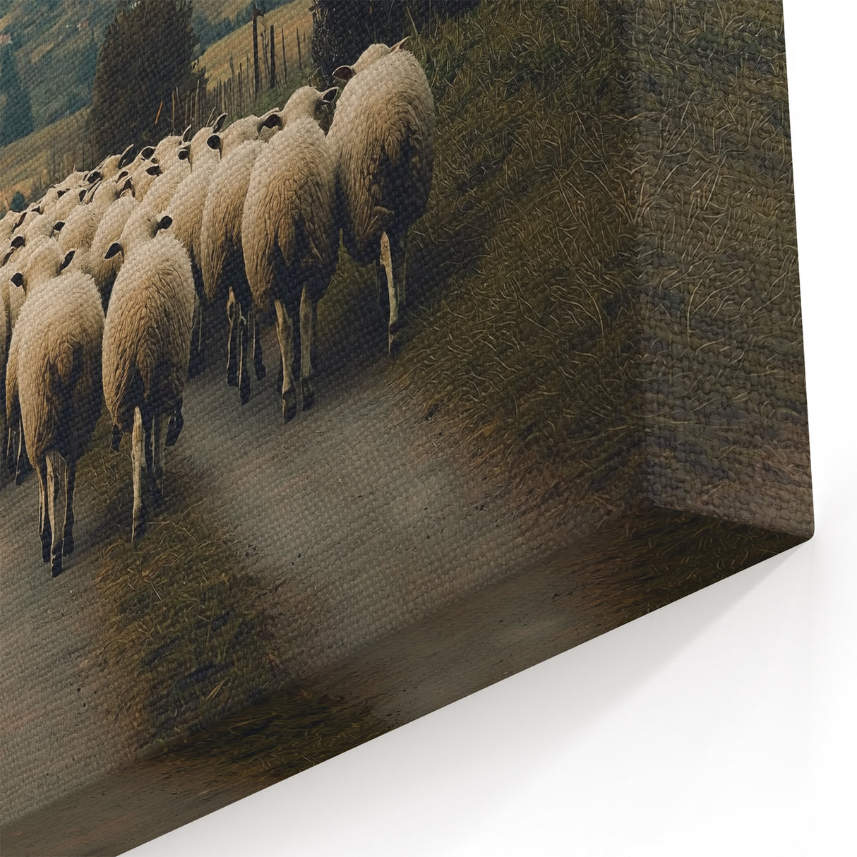 Scenic Countryside Prints - Herd of Sheep on Rustic Pathway
