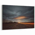 Rural Landscape Canvas - Moonlit Fields Under Dramatic Night Sky