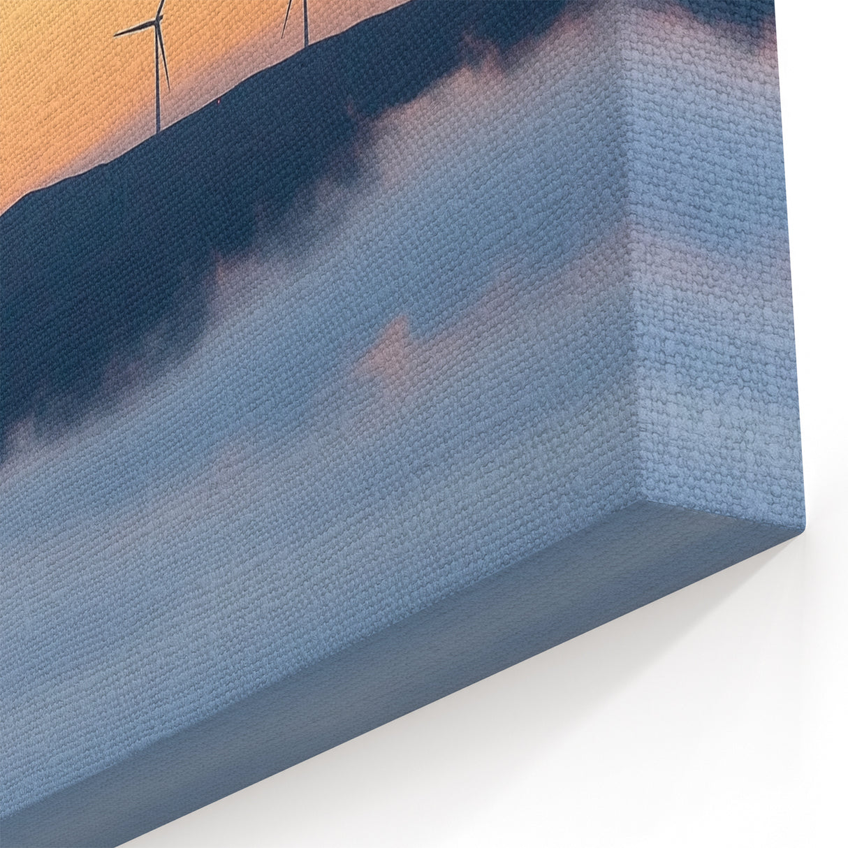 Wind Turbine Countryside Wall Art - Scenic Sunrise Landscape Canvas