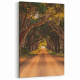 Tree-Lined Pathway Countryside Wall Art - Rustic Landscape Canvas
