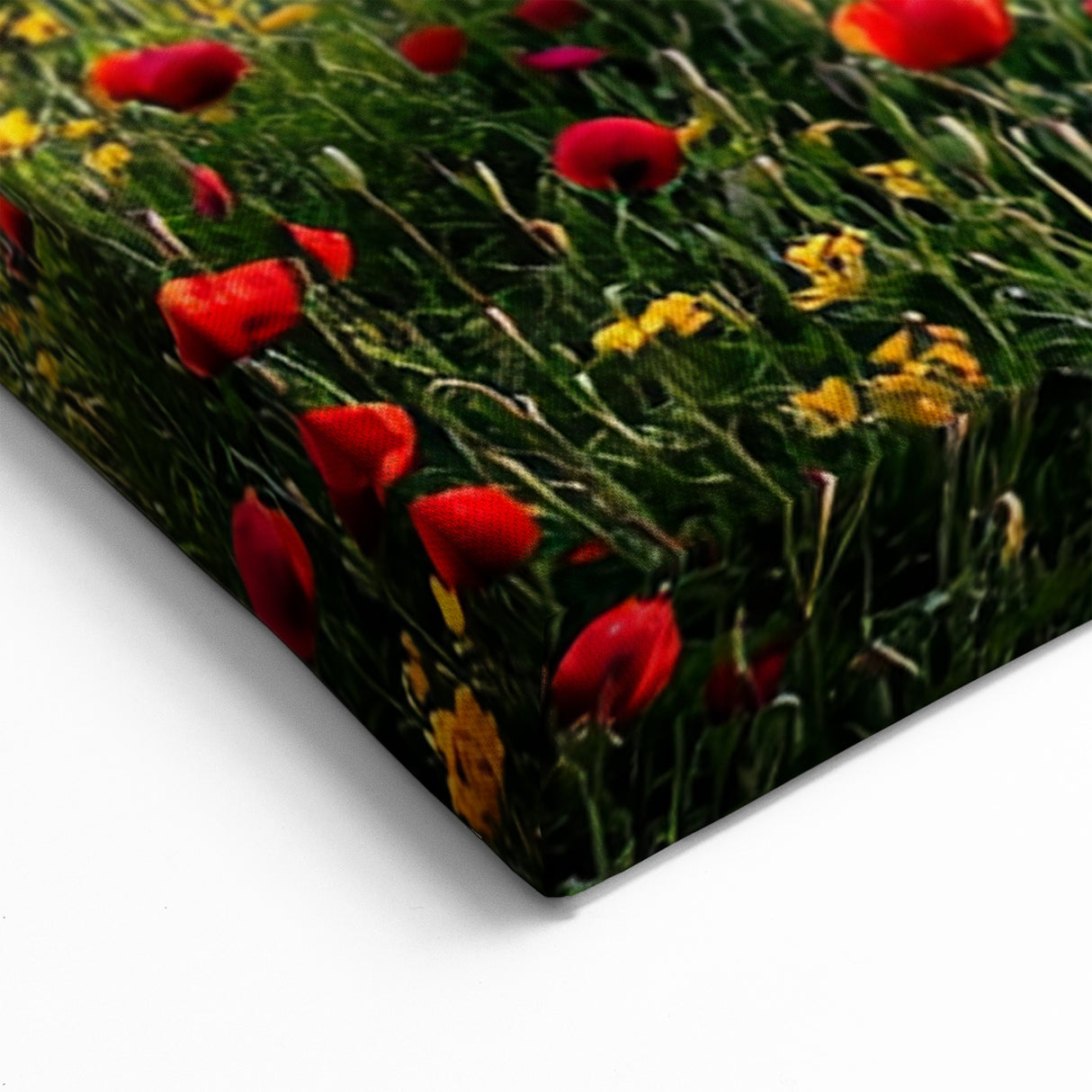 Blooming Meadow Countryside Wall Art - Scenic Tree and Mountain Canvas
