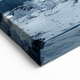 Snowy Mountain Lake Wall Art – Winter Wonderland Countryside Canvas