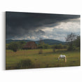 Crimson Fields at Sunset Wall Art – Vibrant Countryside Canvas Print
