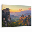 Mountain Village at Sunset Wall Art – Scenic Countryside Canvas Print