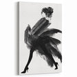 Figurative Abstract Canvas - Chic Black and White High Fashion Design