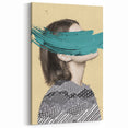 Abstract Figurative Canvas Art - Bold Teal and Textured Modern Design