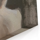 Figurative Abstract Canvas Art - Poised Human Form on Dark Background