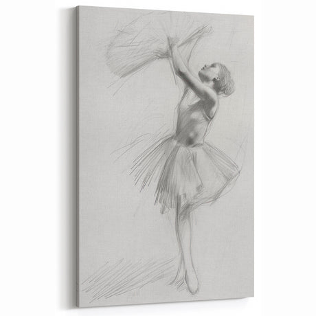 Abstract Human Figure Art - Graceful Dancer in Pencil Sketch Style