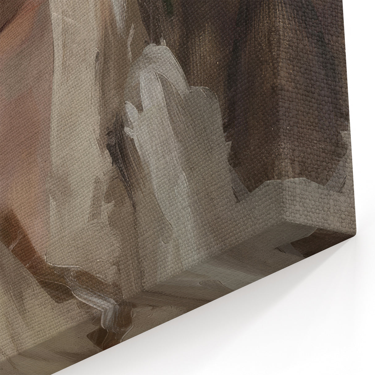Modern Figurative Canvas Art - Portrait of a Woman in Neutral Tones