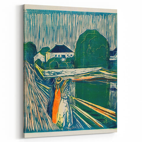Expressionist Art: The Girls on the Bridge | Vibrant Munch Wall Art