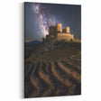 Castle Under Stars - Fortress on Terraced Hills with Milky Way Sky