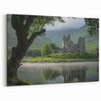 Castle by the Lake - Ruined Fortress in Serene Green Landscape