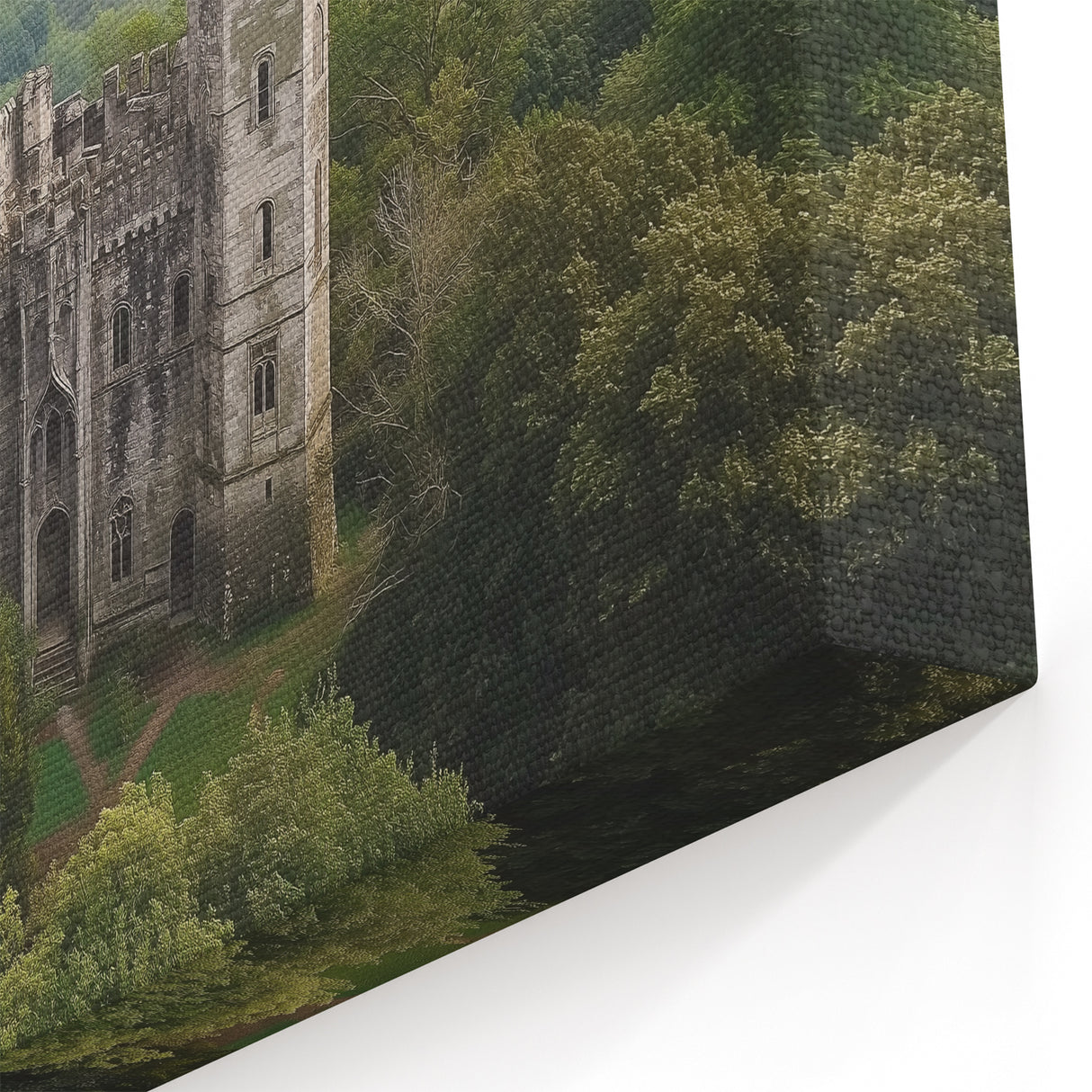 Hidden Forest Castle - Scenic Medieval Fortress in Lush Greenery