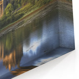 Riverside Castle - Majestic Fortress with Scenic Bridge Reflection