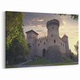 Twilight Castle - Medieval Fortress Under a Serene Evening Sky