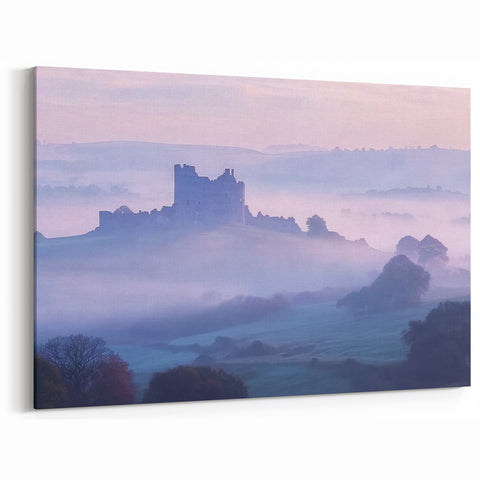 Mystical Castle in the Mist - Enchanting Landscape Art Print