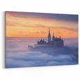 Majestic Sunrise Castle Above the Clouds - European Wall Art
