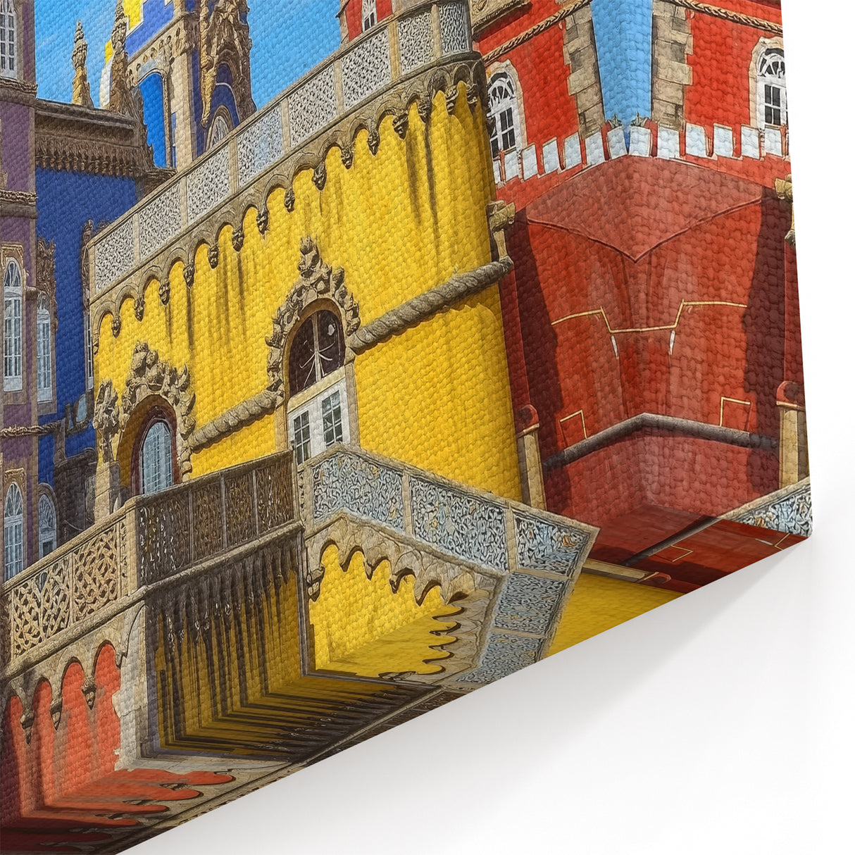 Vibrant Castle Facade - Colorful Architectural Wall Art