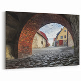 Brick Archway to a Quaint Historic Village - Timeless Wall Art
